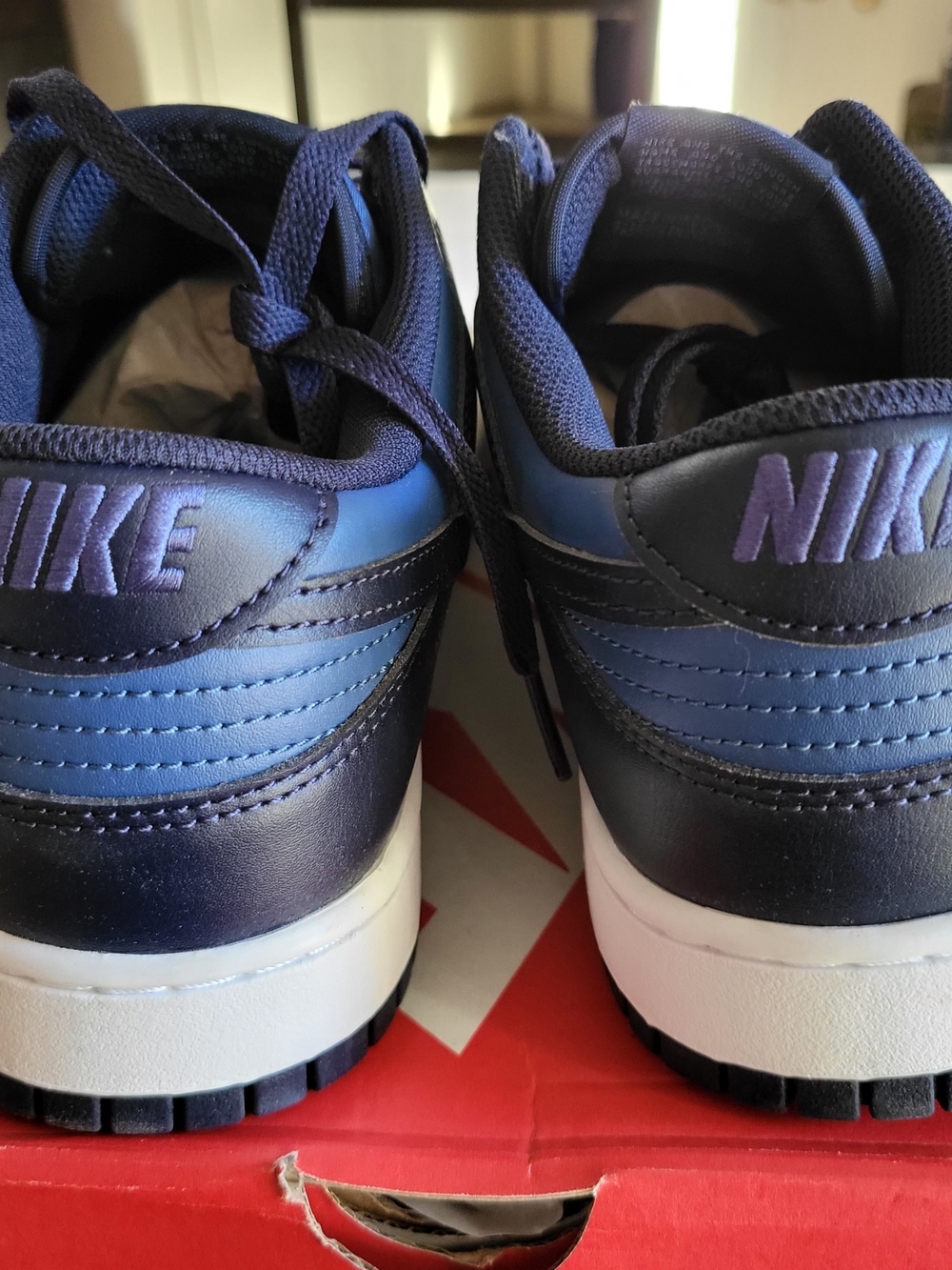 * NEW* Nike Dunk Low Retro Mystic Navy/Marine-White Men's Size 12 - Picture 4 of 7